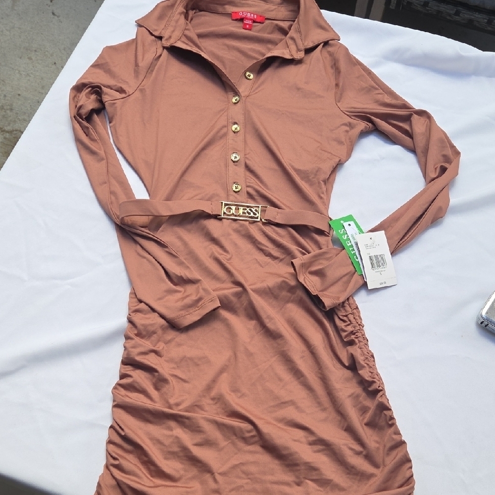 GUESS Women's Chestnut Long Sleeve Dress